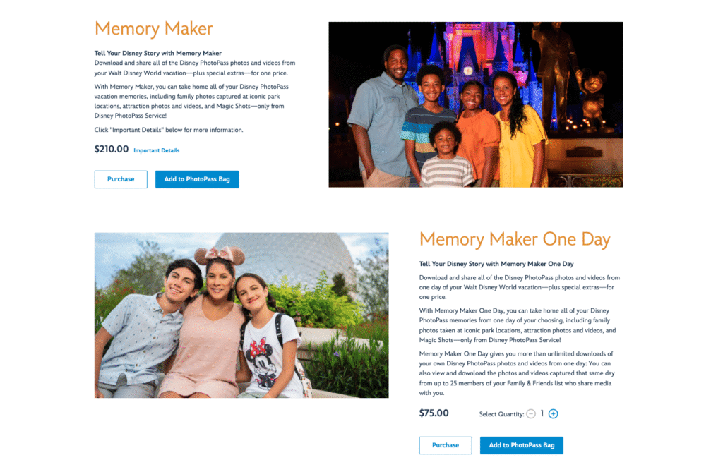 Disney Photopass Pricing